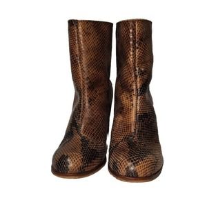 Musse and Cloud Millie Brown Snake Print Boots Women's Shoe Size 8 (39)